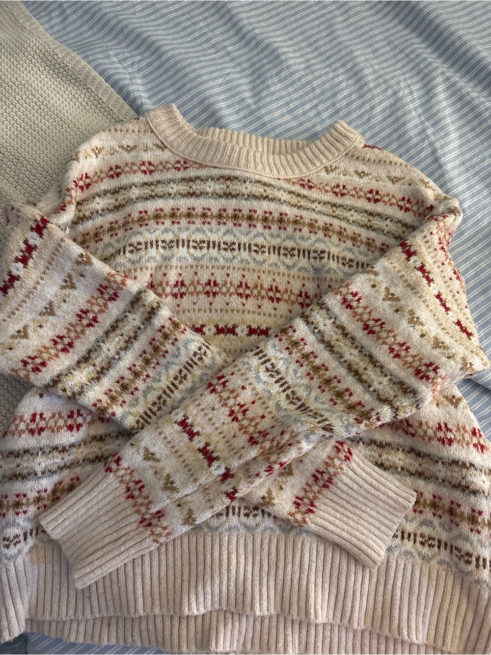 Cream Fair Isle Knit Sweater - Women